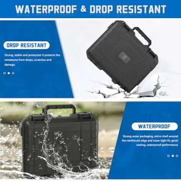 TORIBIO Miniature Storage Figure Case, Miniature Sturdy Hard Case 48 Slot Figurine Minature Carrying Case, Compatible with Warhammer 40k, Dungeons & Dragons and More