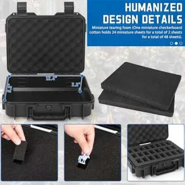TORIBIO Miniature Storage Figure Case, Miniature Sturdy Hard Case 48 Slot Figurine Minature Carrying Case, Compatible with Warhammer 40k, Dungeons & Dragons and More
