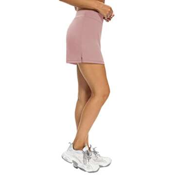 LouKeith Tennis Skirts for Women Golf Athletic Activewear Skorts Mini Summer Workout Running Shorts with Pockets Light Pink M