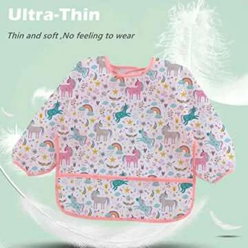 HaimoBurg Waterproof Long Sleeves Baby Bibs for Toddlers