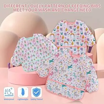 HaimoBurg Waterproof Long Sleeves Baby Bibs for Toddlers