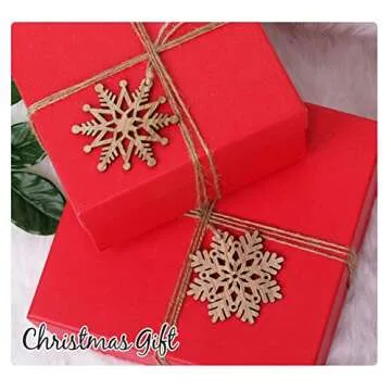 ilauke 20 pcs Unfinished Christmas Wood Snowflake Ornaments - 4 Style of Snowflake Ornaments Bulk with Twine, Christmas Tree Decorations Tags(2.75"-3.15")