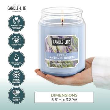 Candle-lite Fresh Lavender Scented Candle with 110-Hour Burn Time