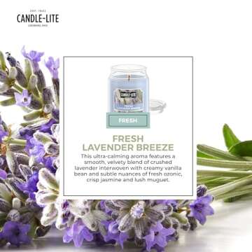 Candle-lite Fresh Lavender Scented Candle with 110-Hour Burn Time
