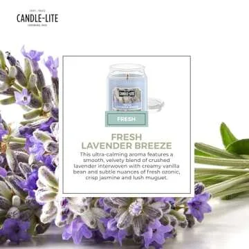 Candle-lite Fresh Lavender Scented Candle with 110-Hour Burn Time
