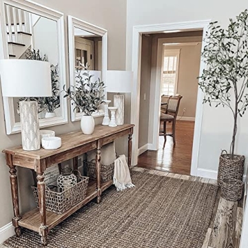 Phimos Artificial Olive Tree Tall Fake Potted Olive Silk Tree with Planter Large Faux Olive Branches and Fruits Artificial Tree for Modern Home Office Living Room Floor Decor Indoor (7FT)