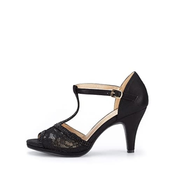 DREAM PAIRS Women's Open Toe Stiletto Heels – Black