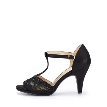 DREAM PAIRS Women's Open Toe Stiletto Heels – Black