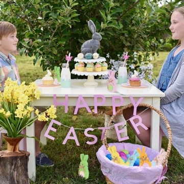 Easter Bunny Wooden Signs - 6 Pcs Adorable Decor