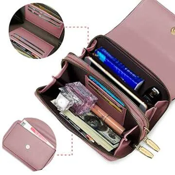 Roulens Small Crossbody Bag for Women,Cell Phone Purse Women's Shoulder Handbags Wallet Purse with Credit Card Slots