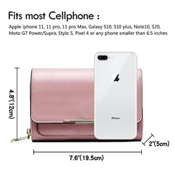 Roulens Small Crossbody Bag for Women,Cell Phone Purse Women's Shoulder Handbags Wallet Purse with Credit Card Slots