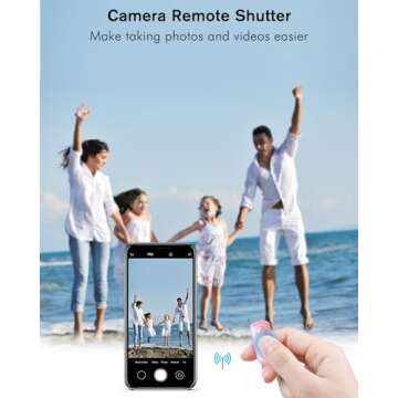 Remote Scrolling Ring for TikTok, Bluetooth Page Turner for iPad iPhone, Scroller Remote for TIK Tok, Camera Shutter Remote Control for iOS, Android - Pink