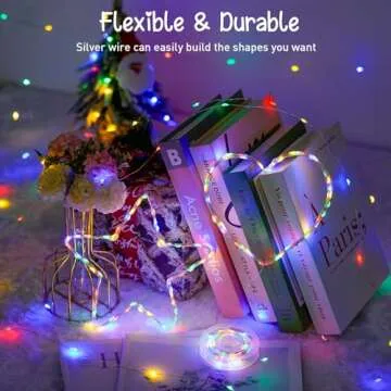 JMEXSUSS 2 Pack Solar Christmas Lights Outdoor Waterproof, Each 33FT 100 LED Multi Colored Solar Fairy Lights, 8 Modes Solar String Lights for Outside Yard Patio Tree Garden Christmas Decorations