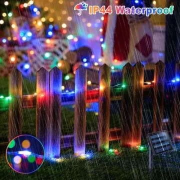 JMEXSUSS 2 Pack Solar Christmas Lights Outdoor Waterproof, Each 33FT 100 LED Multi Colored Solar Fairy Lights, 8 Modes Solar String Lights for Outside Yard Patio Tree Garden Christmas Decorations