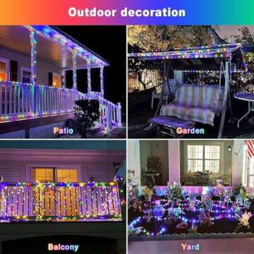 JMEXSUSS 2 Pack Solar Christmas Lights Outdoor Waterproof, Each 33FT 100 LED Multi Colored Solar Fairy Lights, 8 Modes Solar String Lights for Outside Yard Patio Tree Garden Christmas Decorations