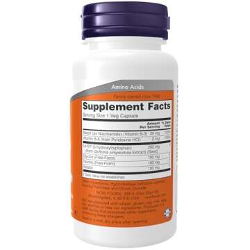NOW Foods Supplements, 5-HTP (5-hydroxytryptophan) 200 mg, Double Strength, Neurotransmitter Support...