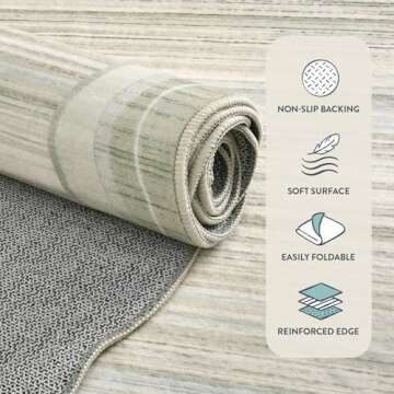 Lahome Modern Area Rugs 8x10 Large Rugs for Living Room,Non-Slip Dining Room Rugs for Under Table,Abstract Minimalist Soft Washable Low-Pile Throw Carpet for Bedroom Home Office(Beige,8x10)