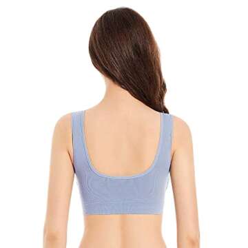 Fapreit Sports Bras for Women,3 Pack Comfortable Sleep Bras, Seamless Low Impact Workout Yoga Bras with Removable Pads