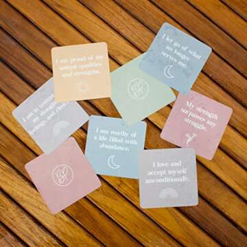 Shower Affirmation Cards Waterproof (Set of 20, 3.5" x 3.5") | Daily Affirmation Cards for Women w/Zipper Bag | Positive Affirmations Cards for Shower or Mirror | Affirmations for Women