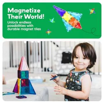 PicassoTiles Mini 80 Piece Magnetic Building Blocks for Kids