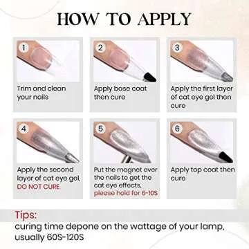 SUPWEE 10ml Silver Universal Bright Glitter Cat Eye Gel Magnetic Nail Polish Gel Art Manicure DIY at Home Soak Off UV Gel with Magnet