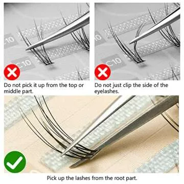 False Eyelashes Individual Lashes 240 Clusters Lashes 3 Types Natural Eyelash Extension Kit DIY 0.07mm Thickness 6-11mm Fishtail Lash ＆ A Type ＆Bottom Lashes for Make Up Salon