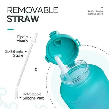 Venture Pal 64 OZ Water Bottle with Straw for Daily Hydration