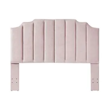 Modern Pink Velvet Upholstered Headboard for Queen Beds