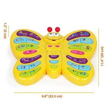 Preschool ABC Learning Toy, Interactive Educational Butterfly Toy for Toddlers, Animal Sounds & Music, Early Development See and Say Baby Toys for 3 Year Old Boys & Girls