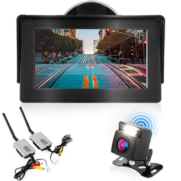 Pyle Wireless Backup Rear View Camera - Waterproof Car Parking Reverse Monitor System with 4.3” LC...