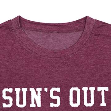 Sun's Out Bumps Out Maternity Tops Funny Pregnancy Short Sleeve T-Shirt Tees Blouse Size S (Red)