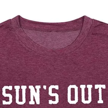 Sun's Out Bumps Out Maternity Tops Funny Pregnancy Short Sleeve T-Shirt Tees Blouse Size S (Red)