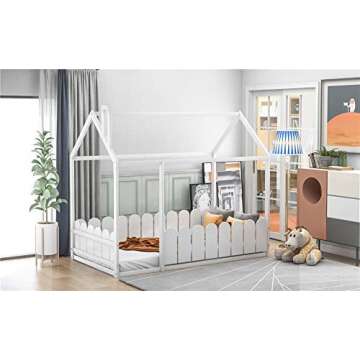 Charming Twin Size Wood House Bed for Kids - Multi-Purpose
