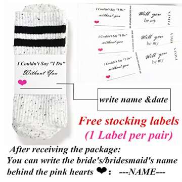 Personalized Bride Maid of Honor Bridesmaid Wedding Socks