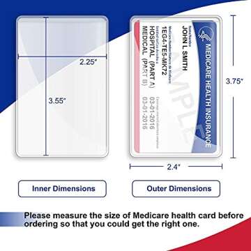LotFancy 16 Pack New Medicare Card Holder Protector Sleeves, Social Security Card Protector, 12Mil C...