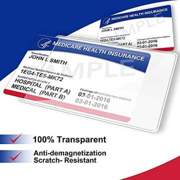 LotFancy 16 Pack New Medicare Card Holder Protector Sleeves, Social Security Card Protector, 12Mil Clear Waterproof Medical Card Holder for Credit Card, Business Card, New Medicare