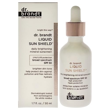 Dr. Brandt Liquid Sun Shield. SPF 50 UVA/UVB Mineral Face Sunscreen. HEV/Blue Light, Infrared and Po...