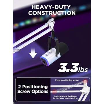 InnoGear Boom Arm Microphone Mic Stand for Blue Yeti HyperX QuadCast SoloCast Snowball Fifine Shure ...