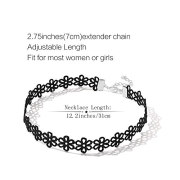 Prohouse Black Womens Choker Set - Versatile Gothic Styles