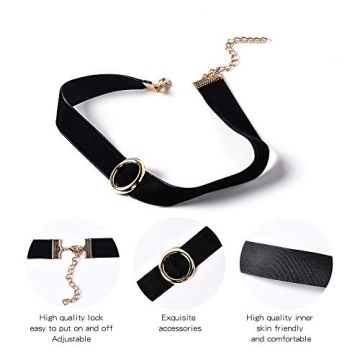 Prohouse Black Womens Choker Set - Versatile Gothic Styles