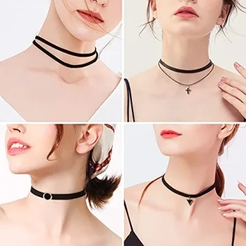 Prohouse Black Womens Choker Set - Versatile Gothic Styles