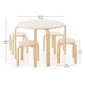 Guidecraft Nordic Kids Table and Chairs Set: Durable & Stylish