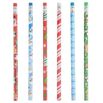 Rhode Island Novelty 7.5" Holiday Pencil Assortment - 144 Festive Pencils for Kids and Teachers