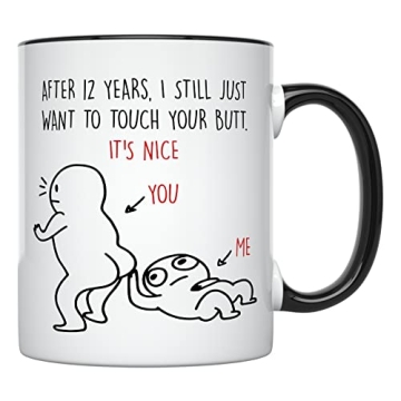 12th Anniversary Mug - Funny & Durable Coffee Cup for Couples
