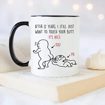 Funny 12th Anniversary Coffee Mug for Couples Durable
