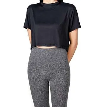 MAX ALLIE Women's 3-Pack Ultra Soft Cropped T Shirt Crew Neck Tees Casual Loose Fit Basic Lightweight