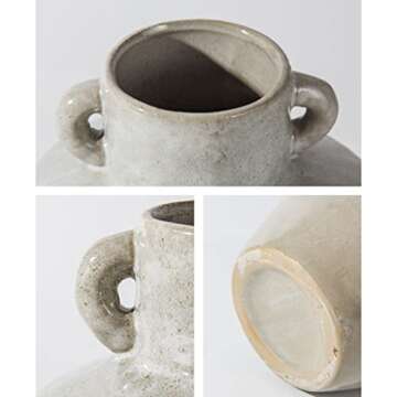 KITCISSL Geometric Decor Vases for Flowers, Vintage Ceramic Vase Nordic Decorative Vases Home Decor Living Room Farmhouse Dried Flower Vase Ornament for Homestay Kitchen Gifts