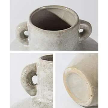 KITCISSL Geometric Decor Vases for Flowers, Vintage Ceramic Vase Nordic Decorative Vases Home Decor Living Room Farmhouse Dried Flower Vase Ornament for Homestay Kitchen Gifts