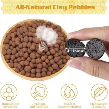 Legigo 10 LBS Organic Expanded Clay Pebbles, 4mm-16mm Lightweight Clay Leca Balls for Plants, Natura...