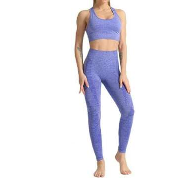 WodoWei 2 Piece Women's Workout Set: Seamless Sports Bra & Leggings